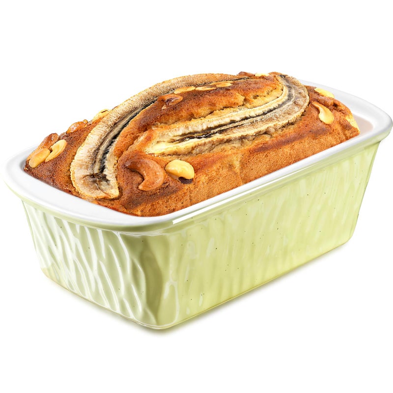 NUTRIUPS 9 x 6 Inch Rectangular Ceramic Loaf Pan for Baking Bread (Yellow) - Image 1