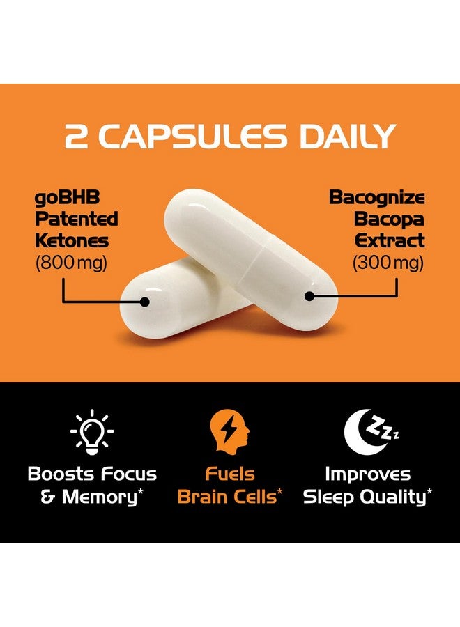 Real Ketones مكمل تعزيز الدماغ للتركيز - مكمل دعم الدماغ المعتمد سريريًا مع مستخلص باكوبا مونييري و goBHB المحمي لدعم الإدراك - تم اختباره من قبل طرف ثالث (30 حصة) - Image 3
