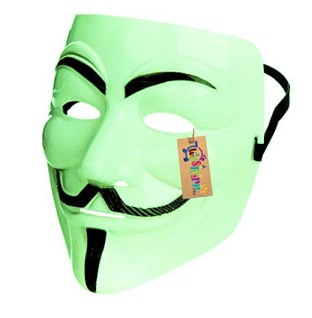 Western Era Vendetta Face Mask, Anonymous Edition Perfect Fit Cosplay, V for Vendetta (Green) (Pack of 1) - Image 1