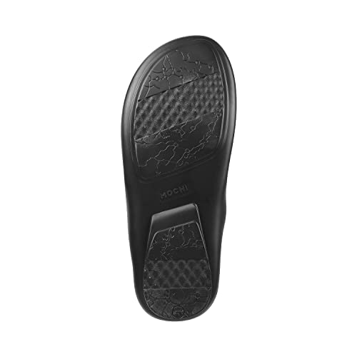 Mochi Men's Black Faux Leather Everyday Kolhapuri Inspired Stylish Sandals UK/8 EU/42 (16-637) - Image 4
