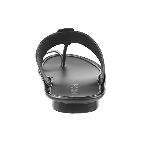 Mochi Men's Black Faux Leather Everyday Kolhapuri Inspired Stylish Sandals UK/8 EU/42 (16-637) - Image 3
