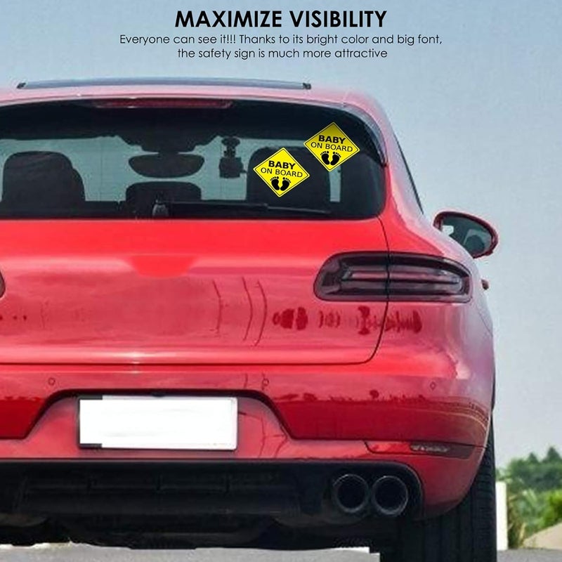 BPA Baby ON Board Sticker Car Decals Safety Signs Self-Adhesive Easy to Install Waterproof 2pcs (Style B) - Image 4