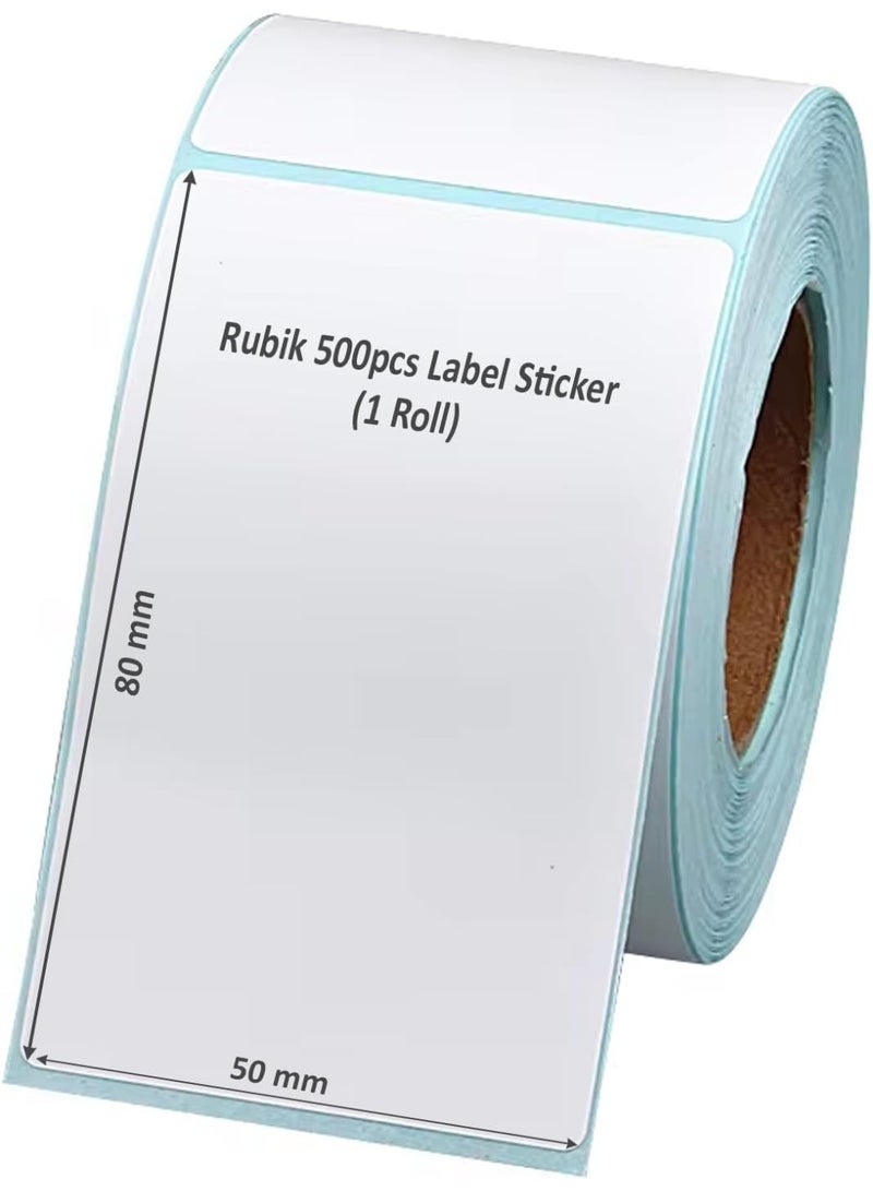 Rubik Direct Thermal Labels, Three-Proof Shipping Printers Paper Sticker for Amazon FBA, UPS, Fedex, DHL (50 x 80mm (500 Labels) - Image 1