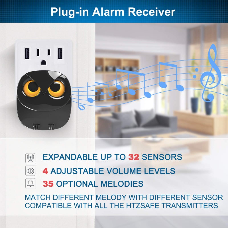 HTZSAFE 1/2 Mile Long Range Wireless Driveway Alarm Outdoor Weather Resistant Motion Sensor&Detector-Home&Office DIY Security Alert System-Monitor&Protect Outdoor/Indoor Property - 1 Receiver and 4 Sensors - Image 5
