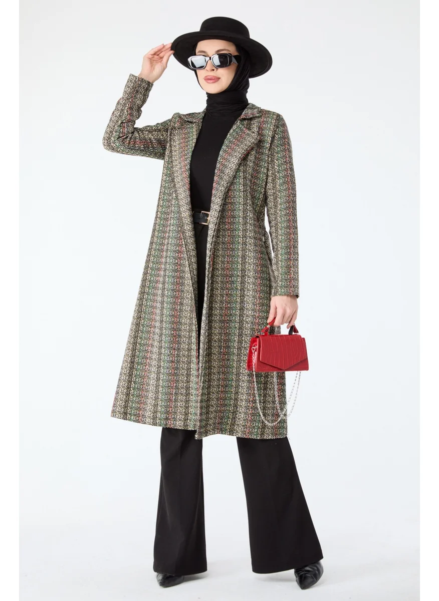 Tofisa 13000-Red-Black Waist Laced Coat