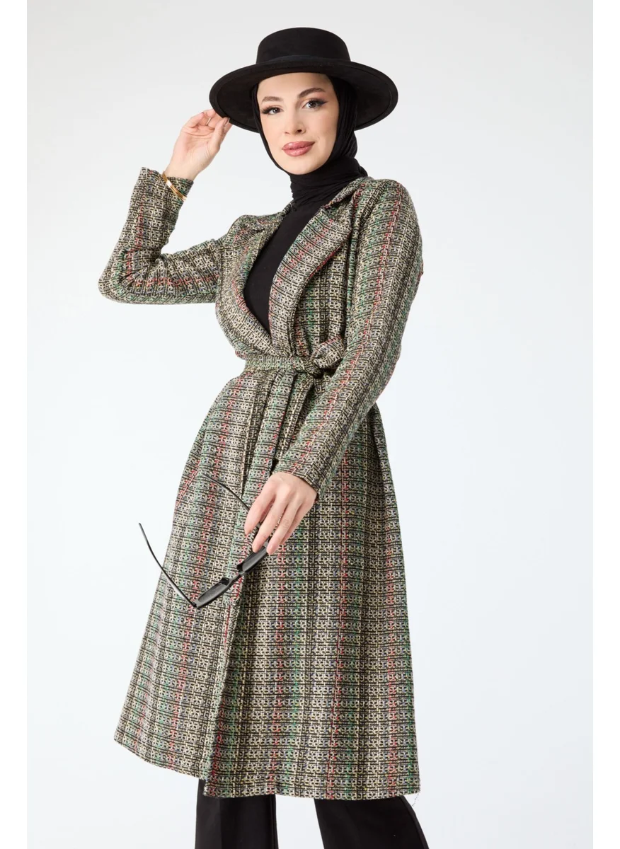 Tofisa 13000-Red-Black Waist Laced Coat