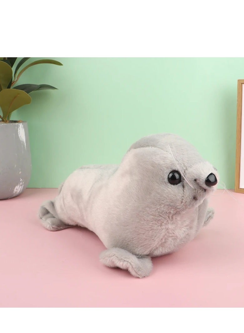 UNIVERSAL TOYS 16-Inch Adorable Seal Plush Toy - Soft & Cuddly Marine Animal for Kids | Perfect Stuffed Toy for Boys & Girls | Cute, Durable & Huggable |Ideal Gift for Ocean Animal Lovers (Grey)  - Image 2