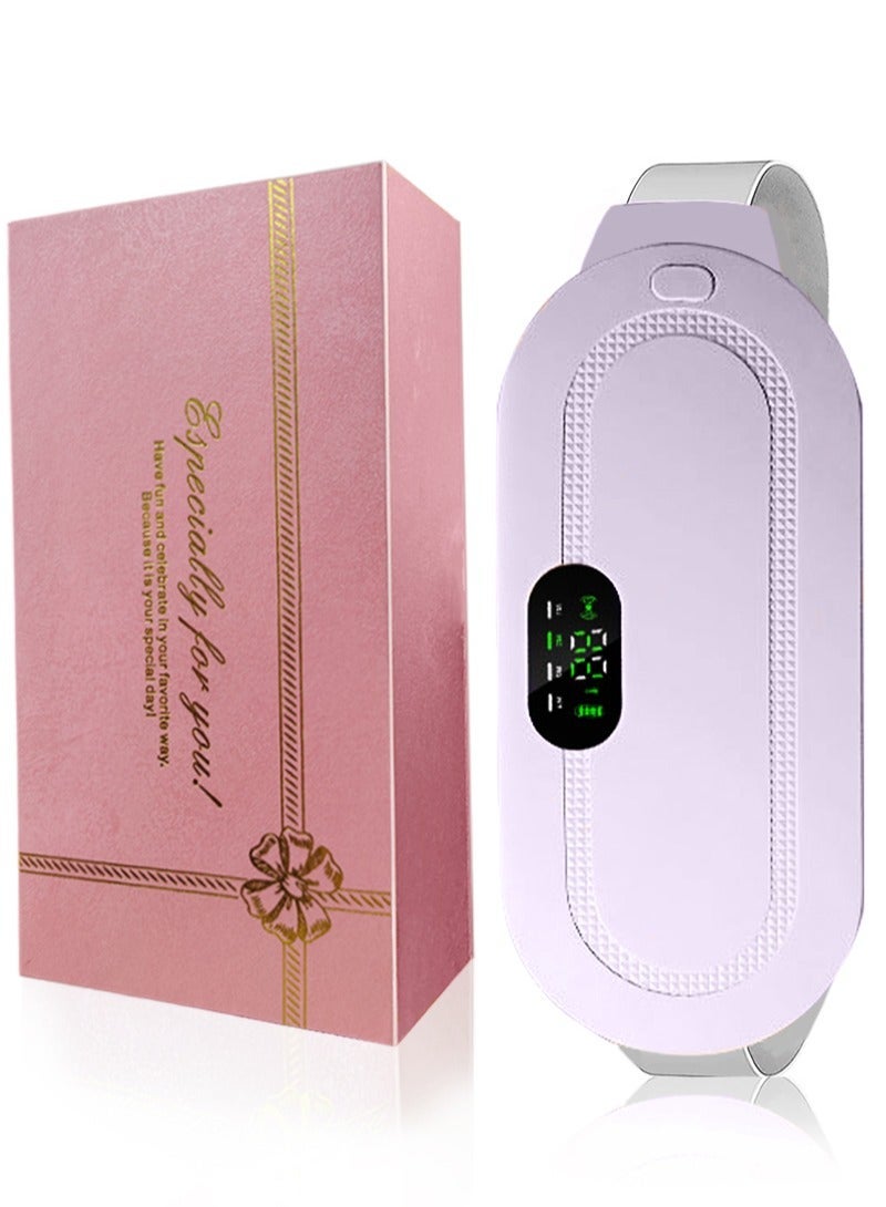 HaLunhi Portable Cordless Heating Pad for Menstrual Cramps Relief, Heating Pad for Stomach,Menstrual Heating Pad with 3 Heat Levels and 4 Vibration Massage Modes Portable Electric Fast Heating Belly Wrap Belt - Image 1