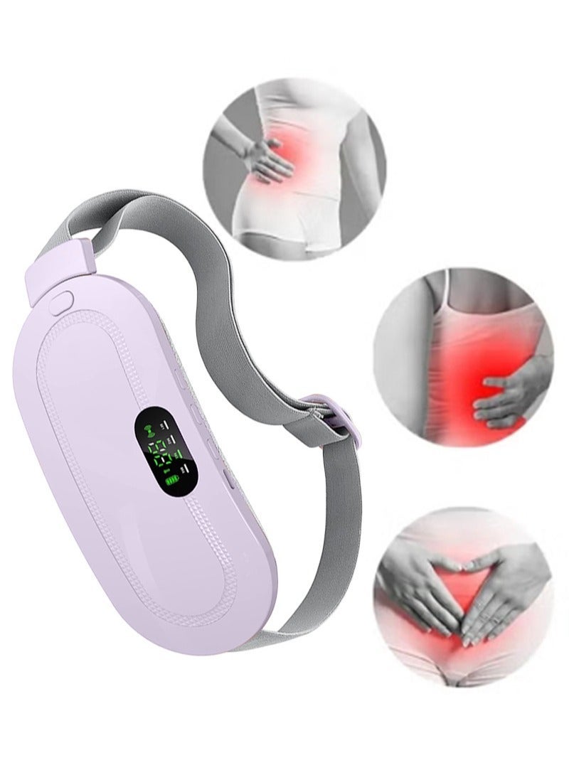 HaLunhi Portable Cordless Heating Pad for Menstrual Cramps Relief, Heating Pad for Stomach,Menstrual Heating Pad with 3 Heat Levels and 4 Vibration Massage Modes Portable Electric Fast Heating Belly Wrap Belt - Image 2