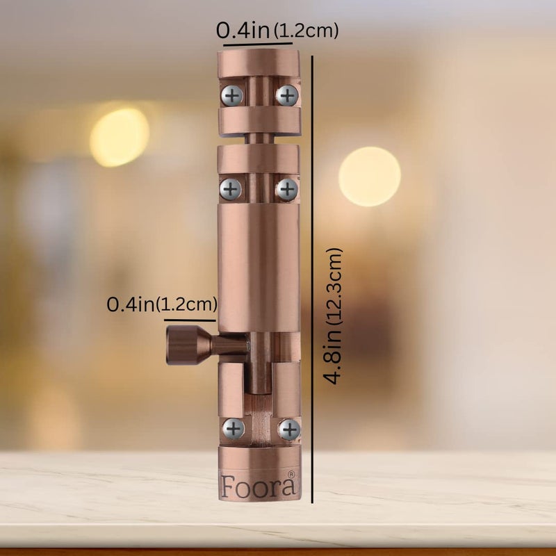 Foora Foora Export Premium Rose Gold zaylo Tower Bolt with Stainless Steel Rod and Stainless Steel knob for Door Window gate Aluminum Body chatakni 4 inch Rose Gold Finish 1  - Image 2