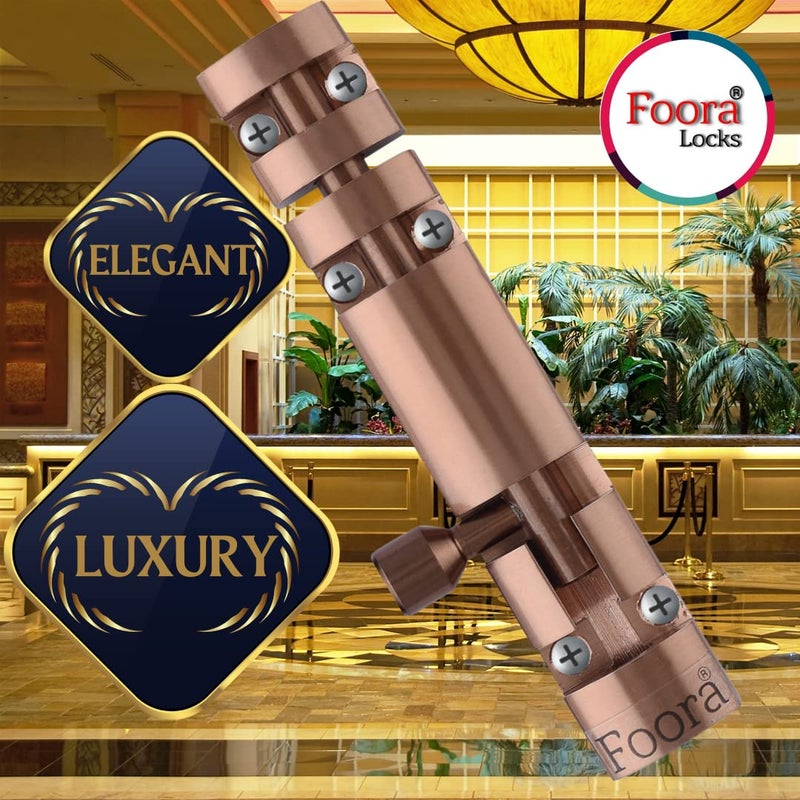 Foora Foora Export Premium Rose Gold zaylo Tower Bolt with Stainless Steel Rod and Stainless Steel knob for Door Window gate Aluminum Body chatakni 4 inch Rose Gold Finish 1  - Image 5
