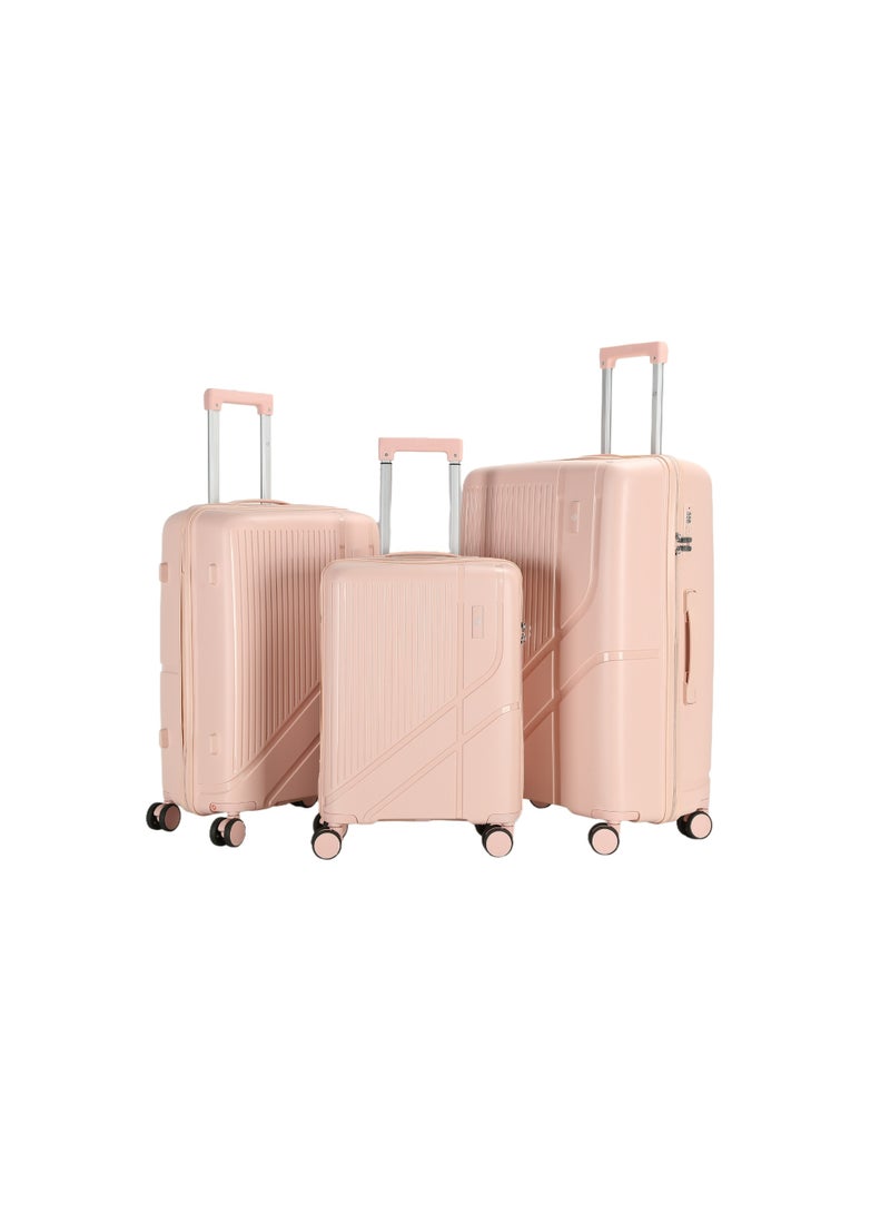 اتش تي مجموعة حقائب سفر من 3 قطع من H.T - حقائب سفر صلبة مزودة بعجلات دوارة ومقبض تلسكوبي وسحابات مضادة للانحشار، مجموعة سفر خفيفة الوزن (مجموعة من 3 قطع 20 بوصة / 24 بوصة / 28 بوصة) - Image 2