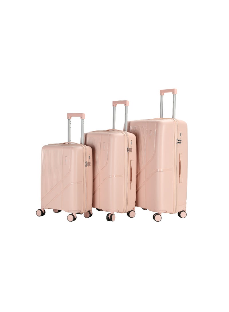 اتش تي مجموعة حقائب سفر من 3 قطع من H.T - حقائب سفر صلبة مزودة بعجلات دوارة ومقبض تلسكوبي وسحابات مضادة للانحشار، مجموعة سفر خفيفة الوزن (مجموعة من 3 قطع 20 بوصة / 24 بوصة / 28 بوصة) - Image 1