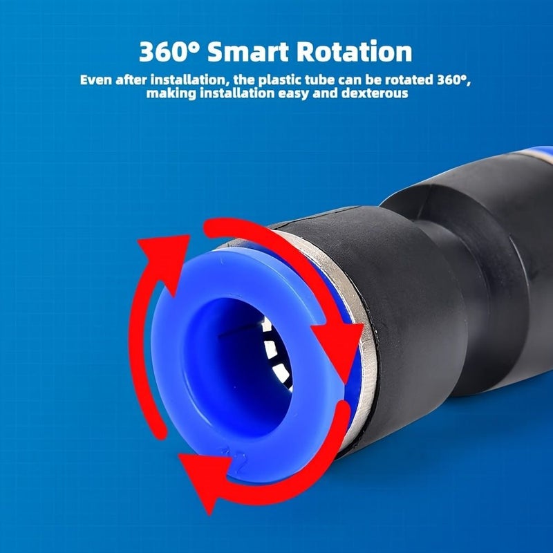 60pcs Quick Connection Air Hose Fitting Kit 4 6 8 10 12mm OD Push In Pneumatic - Image 5