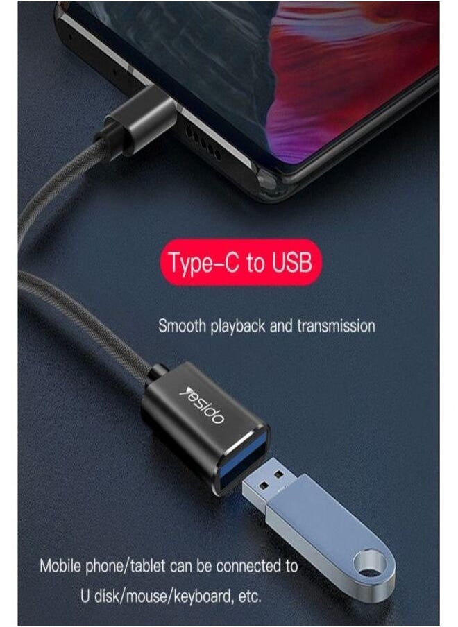 Yesido Yesido GS01 Type-C to USB 2.0 OTG Data Converter Cable(Black)  - Image 2