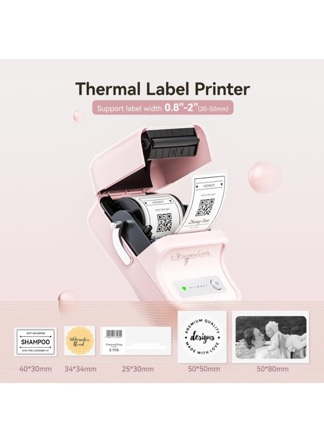 NIIMBOT B21 Label Maker, Inkless Bluetooth Label Printer, 2 Inch Portable Thermal Sticker Machine for Small Business,Marson Jar, Logo, Clothing, Mailing, Candles & Jewelry, Ideal for Gifting, (Pink) - Image 4