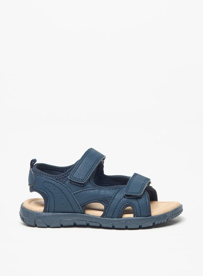 JUNIORS Boys Panelled Sandals with Hook and Loop Closure