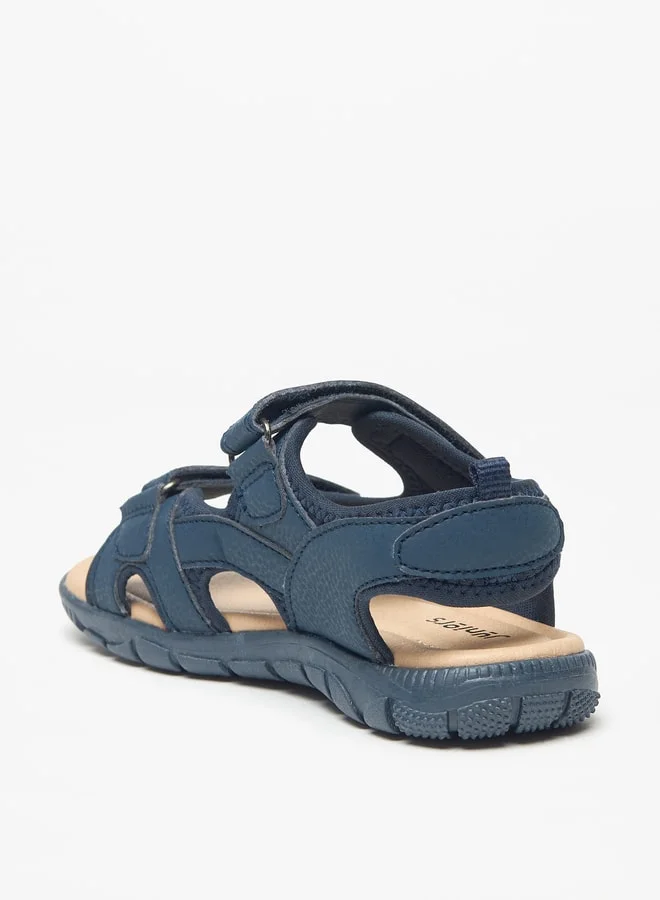 JUNIORS Boys Panelled Sandals with Hook and Loop Closure