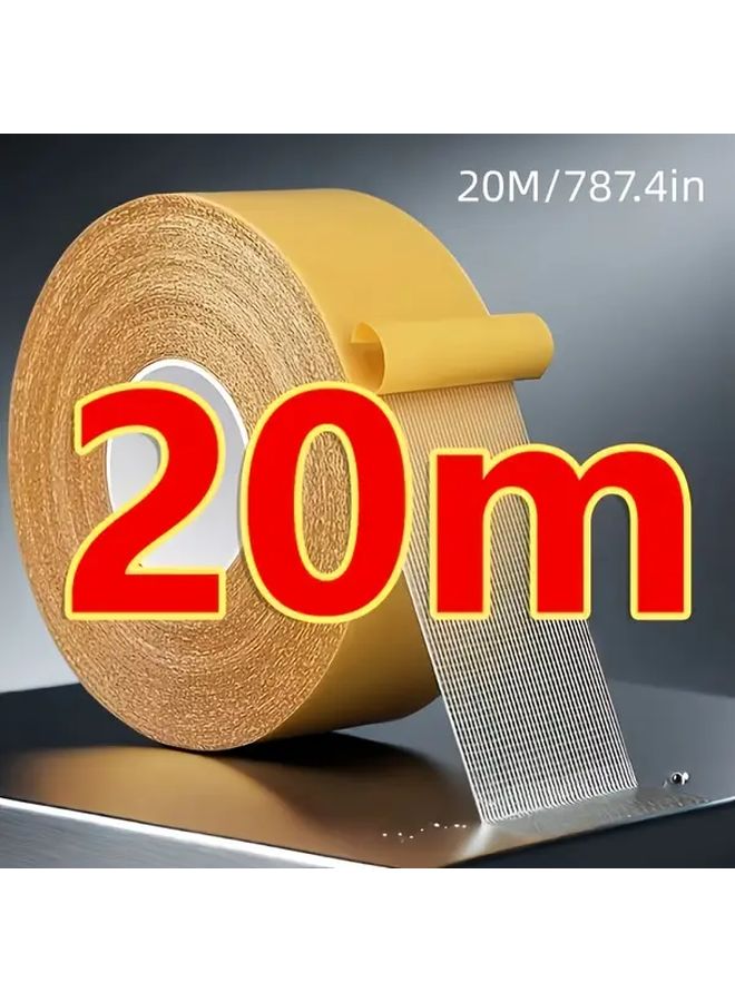 50 مم × 66 قدم شريط لاصق مزدوج الجوانب فائق القوة ومقاوم للماء للحوائط والخشب والبلاستيك والمعدن - Image 1