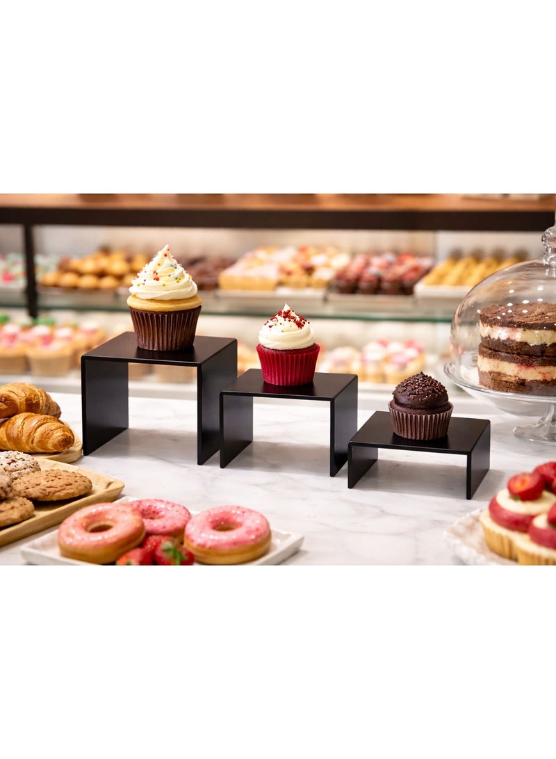 Creative Planet Black -Acrylic Display Riser for Figurines, Pastry, Cake, Dessert. Table Decorations. (Square - 3", 4", 5") - Image 2
