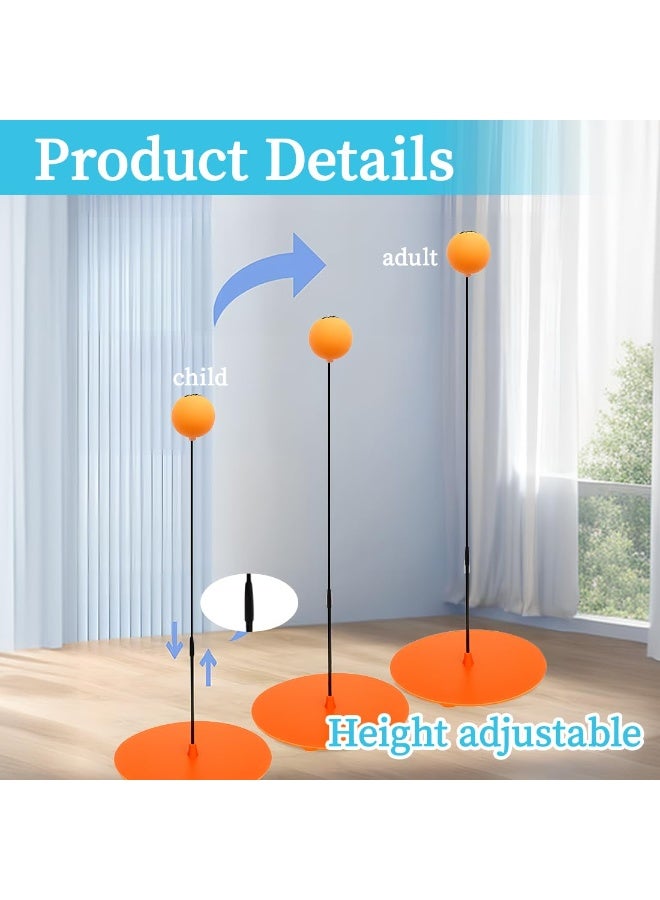 طاولة مدرب تنس مع ساق مرن ومقبض ناعم، مدرب تنس طاولة قابل لضبط الارتفاع، مع مضربين و4 كرات تدريب. - Image 3