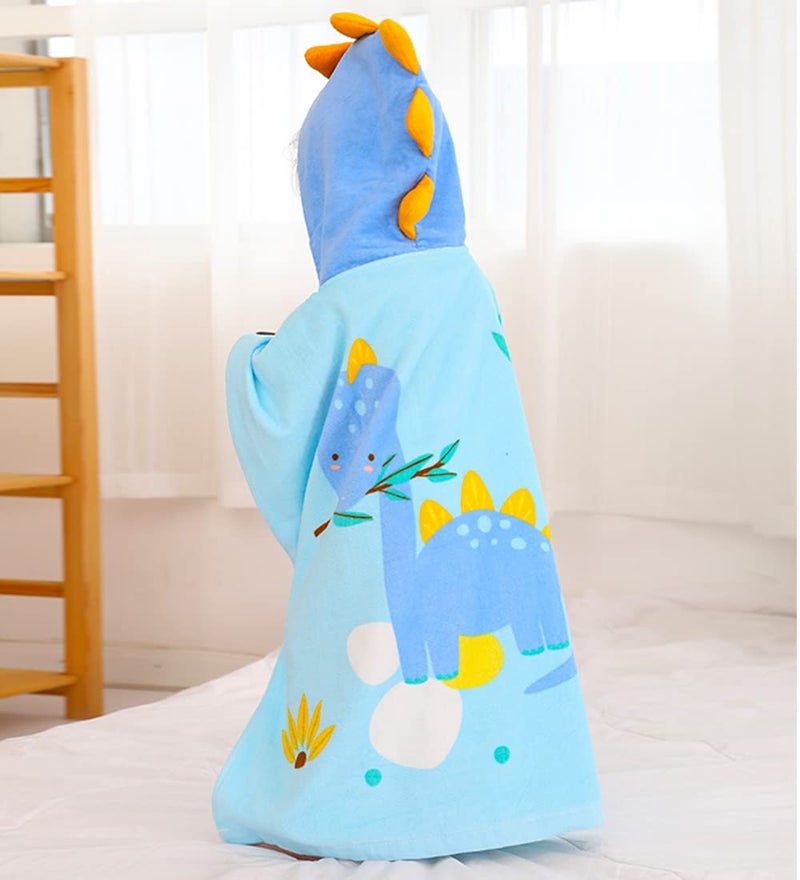 Gneliwm Kids Hooded Beach Towel Poncho Children Bath Towel Wrap Cotton Animal Pattern Toddler Swimming Pool Shower Towel for Boys Girls - Image 2