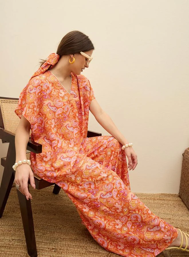 ساسافراس Sassafras Paisley Print V Neck Top and Flared Pants Co-Ords
