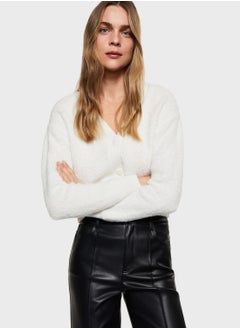 Crop Button Detail Cardigan