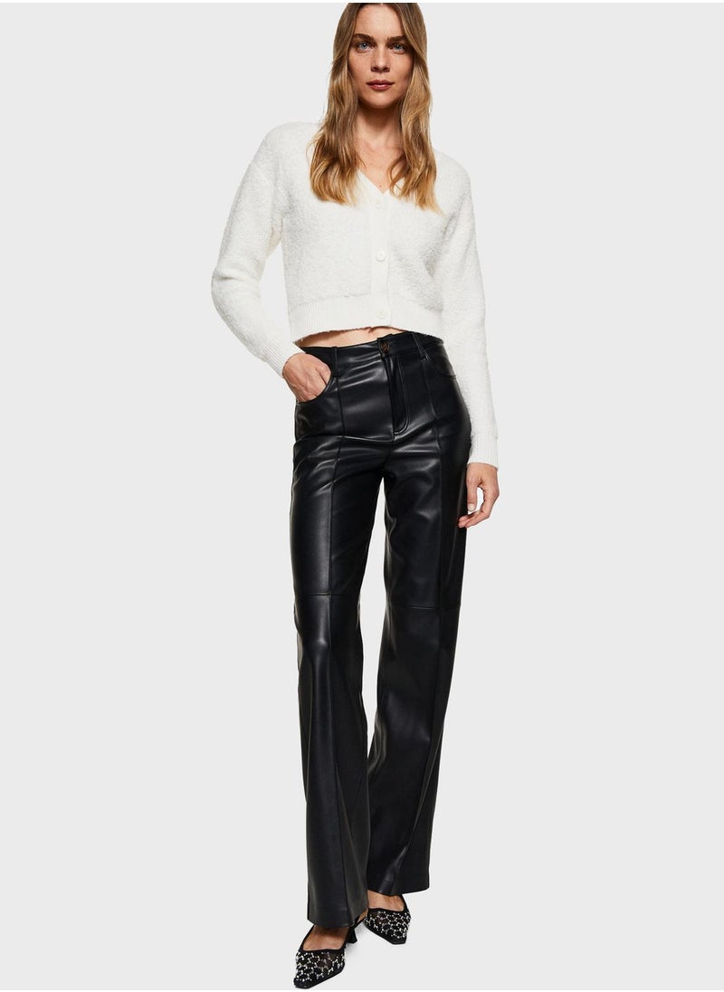 MANGO - Crop Button Detail Cardigan - Image 1