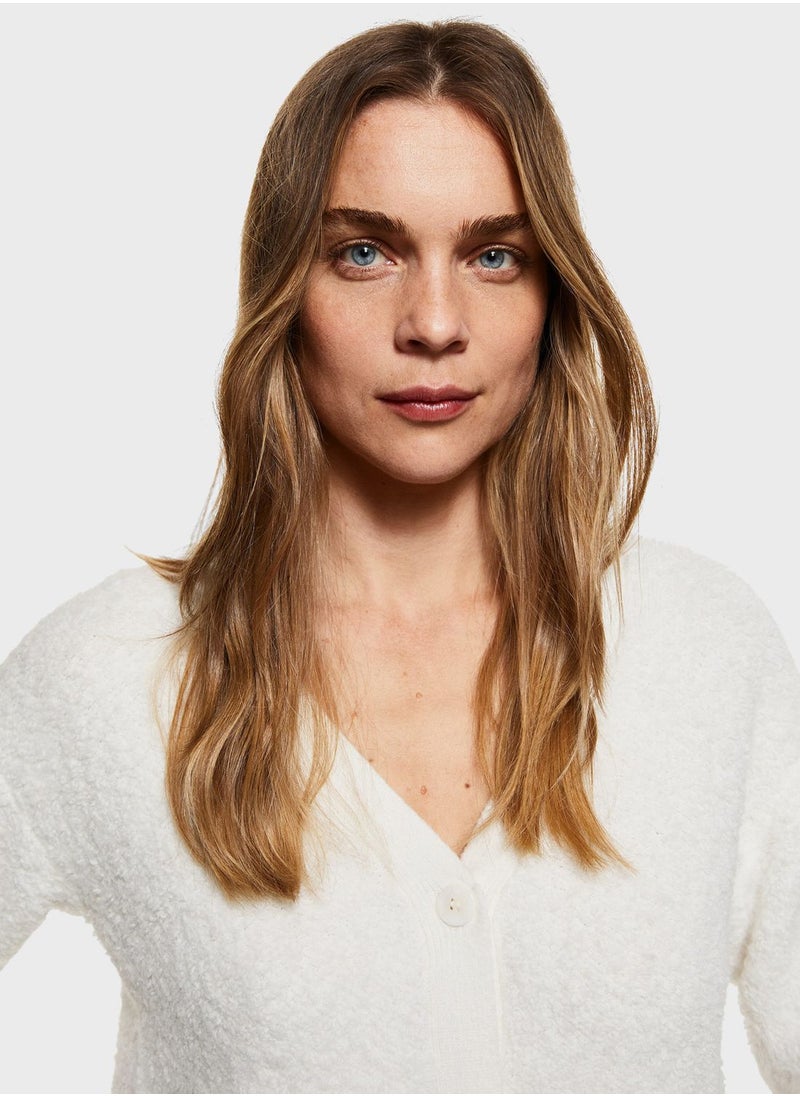 MANGO - Crop Button Detail Cardigan - Image 1