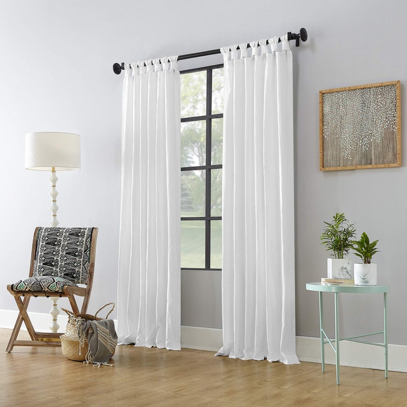Archaeo Washed Cotton Twist Tab Curtain, 52" x 95", White - Image 5