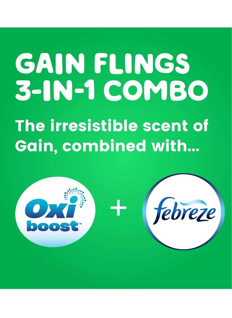 132-Pods Flings Liquid Laundry Detergent Tabs With Oxi Boost & Febreze Odor Remover