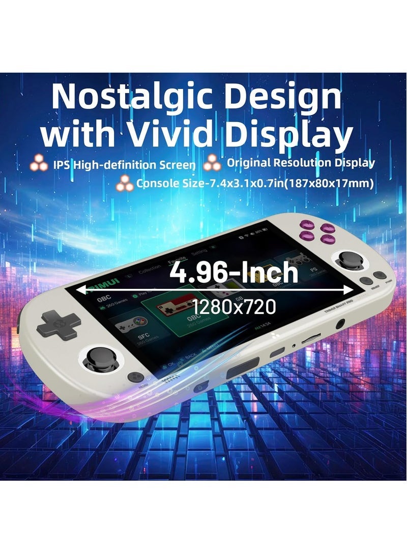 general Smart Pro Open Source Handheld Game Console, Retro Arcade HD 4.96-inch IPS Screen Game Console, Linux System, 5000 mAh Large Battery (Grey) - Image 2