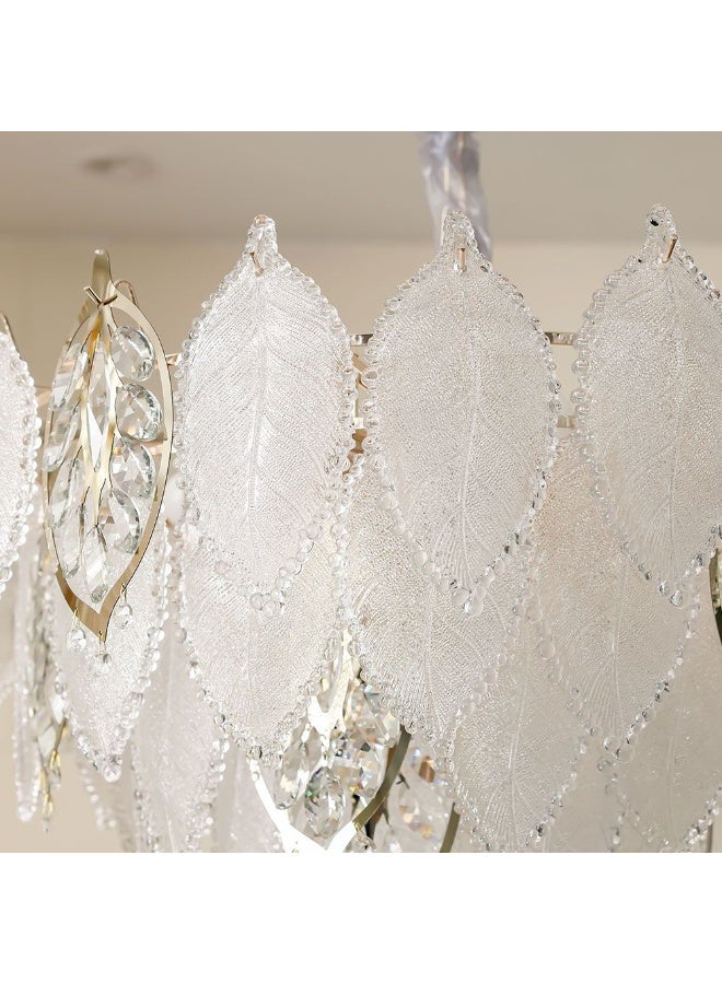 DANUBE HOME Danube Home Maples Crystal Chandelier For Living Room| 22- Lights Indoor Lighting Fixture With E14 Socket| Metal Frame With Clear Finish| Hanging Lights|Pandent Light|L80xW80xH50cm (1 Year Warranty)  - Image 2