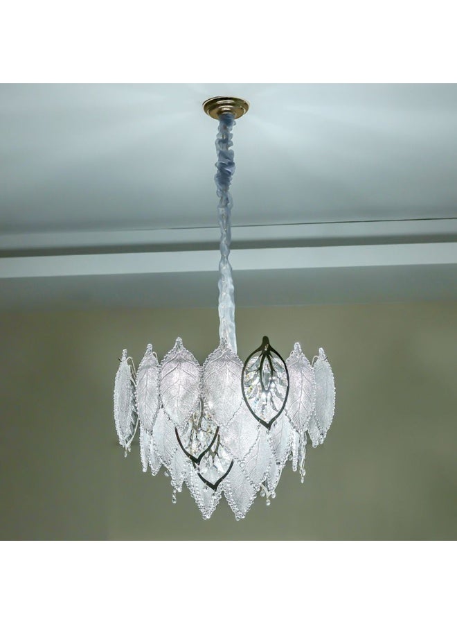 DANUBE HOME Danube Home Maples Crystal Chandelier For Living Room| 22- Lights Indoor Lighting Fixture With E14 Socket| Metal Frame With Clear Finish| Hanging Lights|Pandent Light|L80xW80xH50cm (1 Year Warranty)  - Image 4