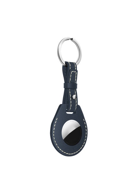 Applicable AirTag Protective Case 2024 For Apple AirTags Anti-lost Leather Protective Case Collar-Color:Dark Blue-Applicable Models:airtag