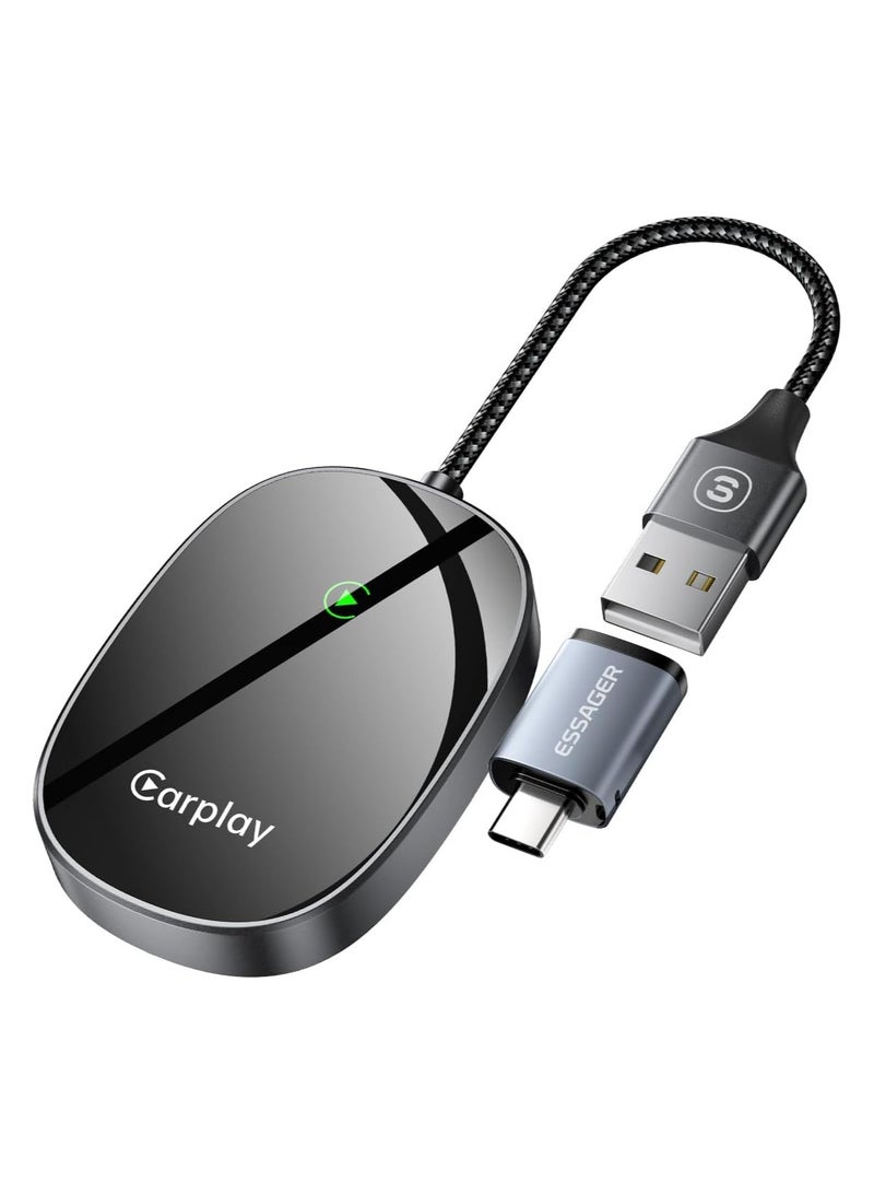 Wireless CarPlay Adapter for iPhone, Universal, Converts Wired to Wireless CarPlay Dongle, Plug  Play Compatible with BMW, Lexus, Ford, Benz, Audi, Volvo, and More - iOS 10+ Supported - Image 1