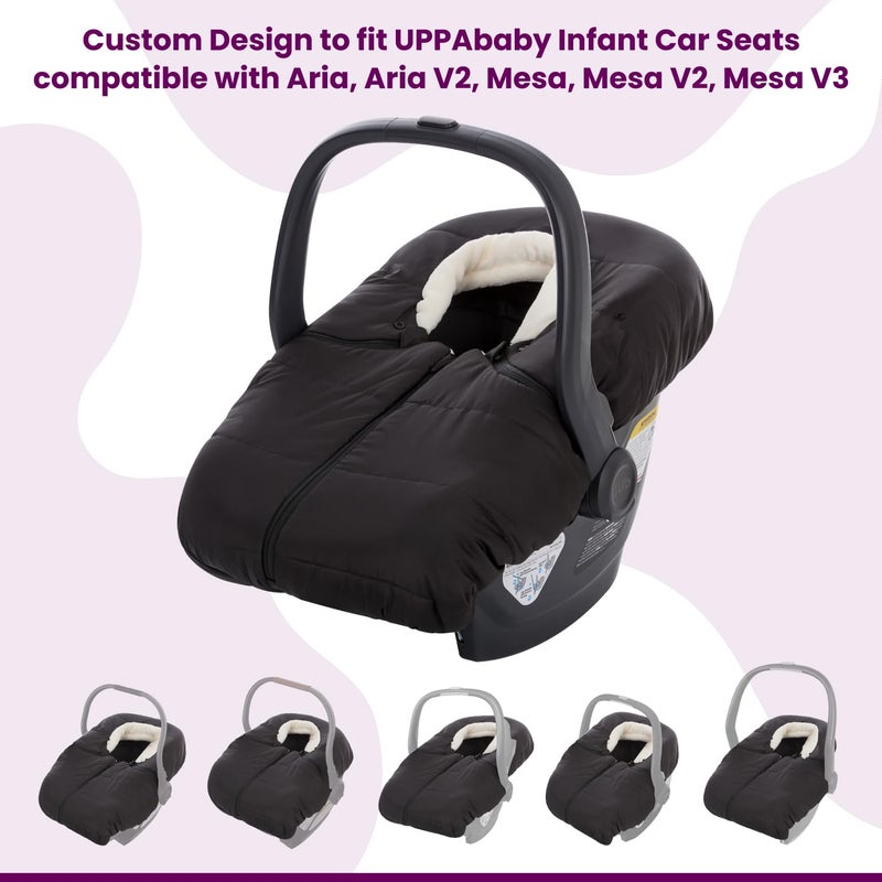 TRENDHUB Car Seat Cover for UPPAbaby Aria, Aria V2, Mesa, Mesa V2, Mesa V3 Infant Car Seats, Warm and Ultra-Plush Waterproof Baby Footmuff, Winter Cover Universal - Image 2