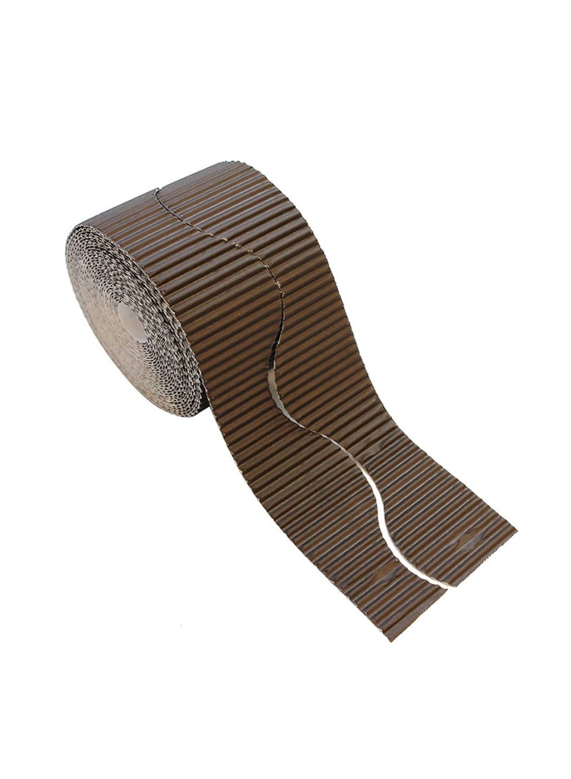 Terabyte Corrugated Display Borders for School Classroom Decorations,Border Rolls for Displays Border Rolls Corrugated Backing Paper for Wall Displays School (Width 10cm x  Length 15cm) Light Brown Color - Image 1