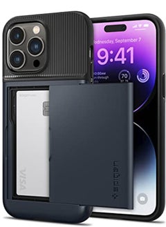 Spigen Slim Armor CS iPhone 14 Pro Max Case Cover with Card Holder Slot - Metal Slate 