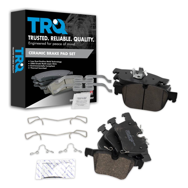 TRQ Front Rear Brake Pads Ceramic Compatible with 2019 Volvo S60 20172019 S90 V60 20182019 V90 V90 Cross Country XC60 20162019 XC90