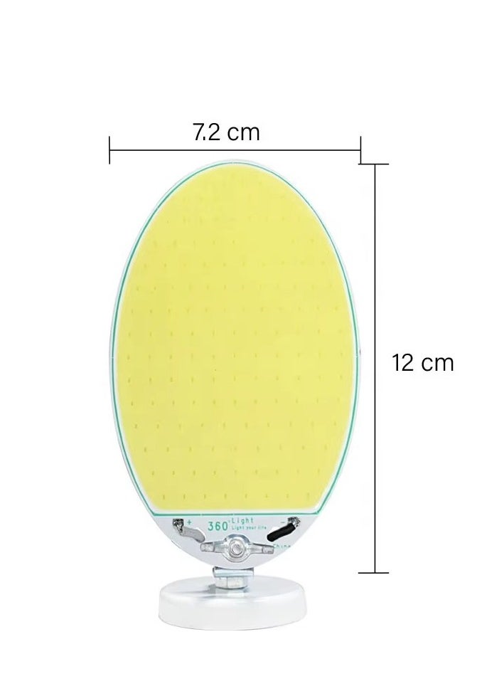 Deepking 20W 360° Adjustable COB LED Camping Light, Magnetic Base with Car Power Adapter, Alligator Clips & Carrying Case – Portable Lamp for Outdoor, Emergency & Vehicle Use Oval 