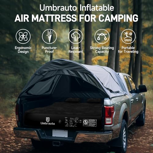 Umbrauto Air Mattress for 6-6.5ft Full Size Truck Bed, Inflatable Pickup Airbed with Pump, Tent Camping Sleeping Pad for Outdoor Travel - Image 3
