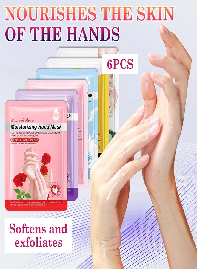 LZYLLS 6 Pairs Hand Masks Moisturizing Gloves, Hydrating Hand Mask Moisturizer Gloves Care for Dry Cracked Hands, Smooth Long Lasting Soft Firming Hand Mask Gift Set for Men Women（D - Image 2