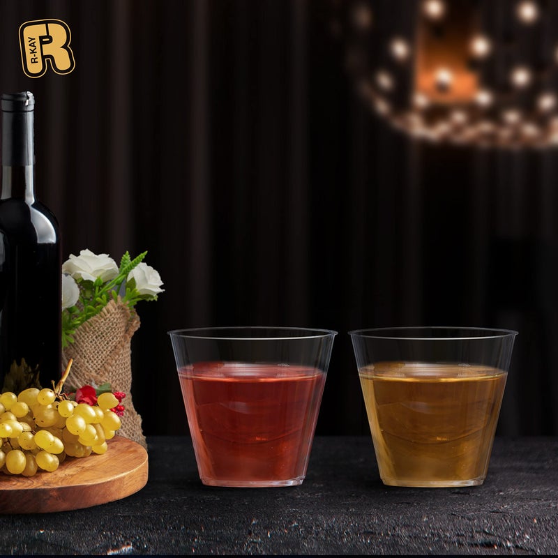 R-kay R-kay 200 Pack Gold Plastic Cups For Party - Plastic Cups 9 oz - Party Cups Disposable - Premium Heavy Duty Gold Cups - Disposable Wine Glasses For Wedding - Plastic Wine Glasses/Disposable Cups - Image 3