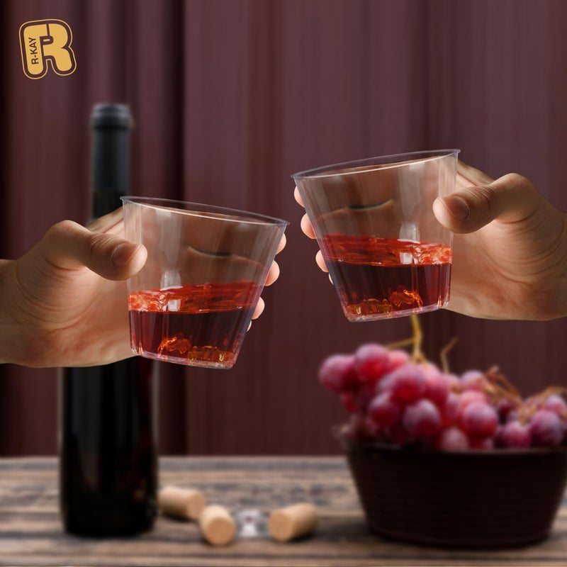 R-kay R-kay 200 Pack Gold Plastic Cups For Party - Plastic Cups 9 oz - Party Cups Disposable - Premium Heavy Duty Gold Cups - Disposable Wine Glasses For Wedding - Plastic Wine Glasses/Disposable Cups - Image 4