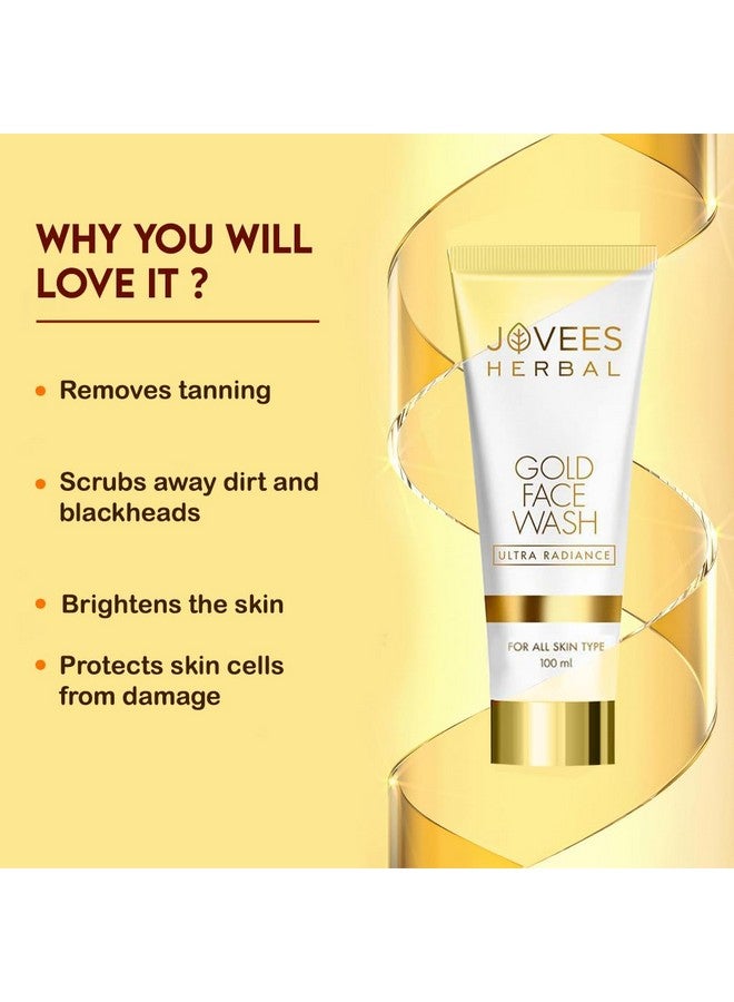 Jovees Herbal Ultra Radiance Gold Face Wash | Gives Nourished & Hydrated Skin, Reduce Dark Spot And Improves Skin Texture | For All Skin Types 100ML (Pack of 1) - Image 5