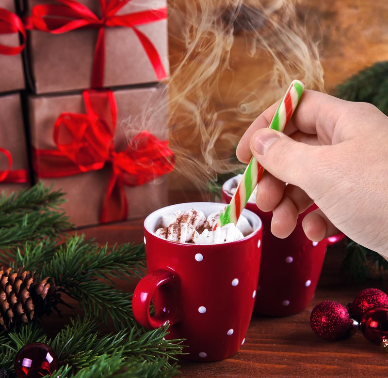Gift Boutique 24 Pack Christmas Candy Cane Spoons - Peppermint Edible Stir Sticks Red Green White Stripes for Hot Cocoa, Kids Treats & Stocking Stuffers - Image 4