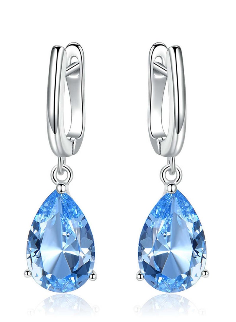 YL Sterling Silver 925 Gemstone 8x12mm Teardrop Earrings  - Image 5