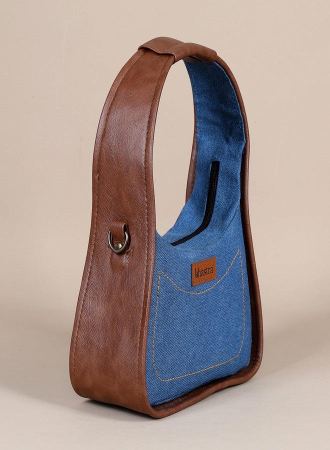 BHASTRA Stylish Midnight Arc Classic Blue Denim Sling Bag for Women | Elegant Crossbody Bag | Durable Lightweight & Spacious Design | Perfect for Daily Use & Travel Shopping | 9.5 x 12 x 2.5 Inch - Image 3